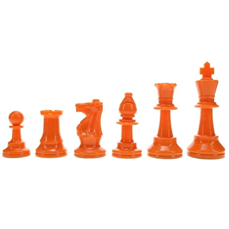 WE Games Color Bright Chess Pieces Half Set - Includes 17 Pieces in Orange