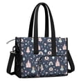 thumbnail image 2 of Teacher Tote Bag,Navy Princess Castle Pattern Teacher Utility Tote Bag,Large Work Tote Bags for Women with Multiple Pockets,Top Zipper Closure,13.8x10.6x6.7 Inch, 2 of 5