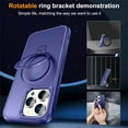 thumbnail image 5 of Allytechgroup iPhone 14 Plus Case Magnetic, Compatible with Magsafe & Car Mount Adjustable Stand Ring Holder Heavy Duty Shockproof Anti-Scratch Matte Phone Case for iPhone 14 Plus, Darkblue, 5 of 7