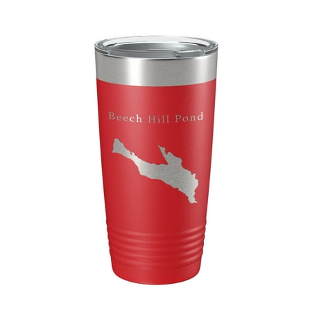 

Beech Hill Pond Tumbler Lake Map Travel Mug Insulated Laser Engraved Coffee Cup Maine 20 oz Red