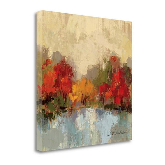 25"x25" Fall Riverside I By Silvia Vassileva- Print on Canvas Fabric Multi-Color