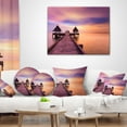 thumbnail image 3 of Designart Walking Path to Abandoned Temple - Sea Bridge Throw Pillow - 16x16, 3 of 4
