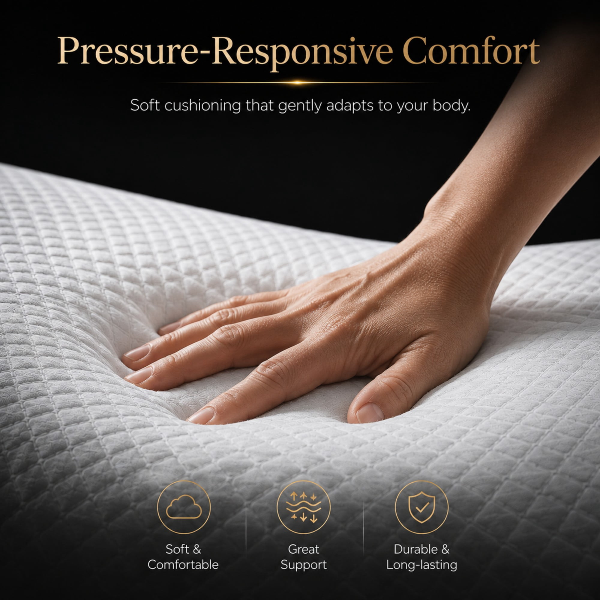 BSHTI 8" Full Knitted Fabric Hybrid Mattress with Pocket Coils, Support Foam, Pressure Relief for Bedroom(White)