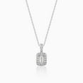 thumbnail image 2 of Bow Jewel 1.1 Ct Emerald Cut Lab Created Diamond Pendant Necklace Without Chain - 14K White Gold Plated Engagement Necklace for Women's - Wedding Gift for Her - Perfect for Special Occasion, 2 of 4