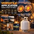 thumbnail image 3 of XtremepowerUS 30,000 BTU Double Tank Top Propane Heater, 3 Heat Settings, 750 Sq Ft Portable Outdoor Radiant Heater for 20 lb Tank, 3 of 11