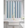 thumbnail image 2 of Blue Teal Striped Bathroom Window Curtain, Modern Farmhouse Stripe Light Filtering Coffee Kitchen Curtains, Bedroom Living Room Curtains 2 Panel 84"x63", 2 of 6