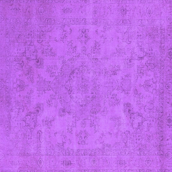 Ahgly Company Indoor Square Oriental Purple Industrial Area Rugs, 4' Square