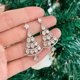thumbnail image 1 of Pendientes de árbol de Navidad con circonitas y diamantes de la serie navideña Pendientes asimétricos de Papá Noel con copos de nieve para mujer, 1 of 6