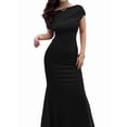 thumbnail image 3 of Women'S Off Shoulder Elegant Sleeveless Bodycon Long Formal Party Evening Dress Black M, 3 of 9