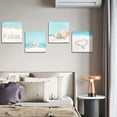 thumbnail image 6 of 4 Pieces Wall Art Canvas Prints - Seashell Starfish and Beach Picture Painting - Modern Wall Artwork Framed for Gifts Bathroom Home Kitchen Office Decor - 12 x 12 Inch, 6 of 6