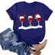 thumbnail image 3 of Gibobby Camisa navideña mujer Navidad Copa de de nieve Impresión O Cuello Manga corta Camiseta suelta Blusa Tops(Azul,G), 3 of 4