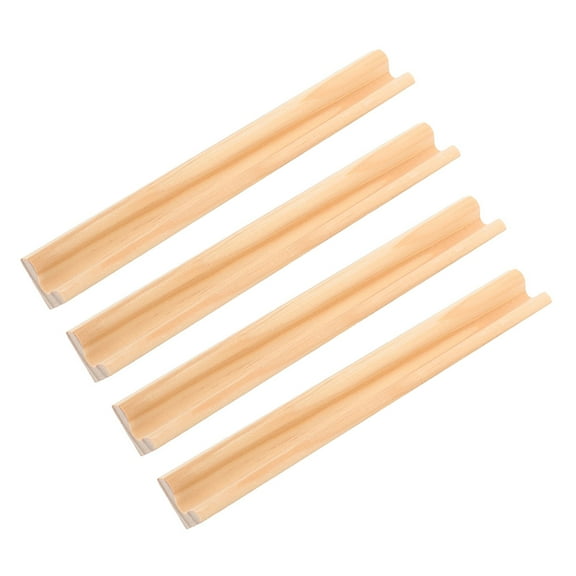 Hemoton 4pcs Domino Holder Wooden Domino Racks Domino Tiles Trays Domino Game Accessories