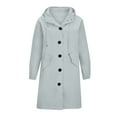 thumbnail image 3 of Mohiass Womens Anorak Rain Coat with Hood Waterproof Plus Size Long Rain Jacket Trench Coat Windbreaker for Women Light Blue S, 3 of 4