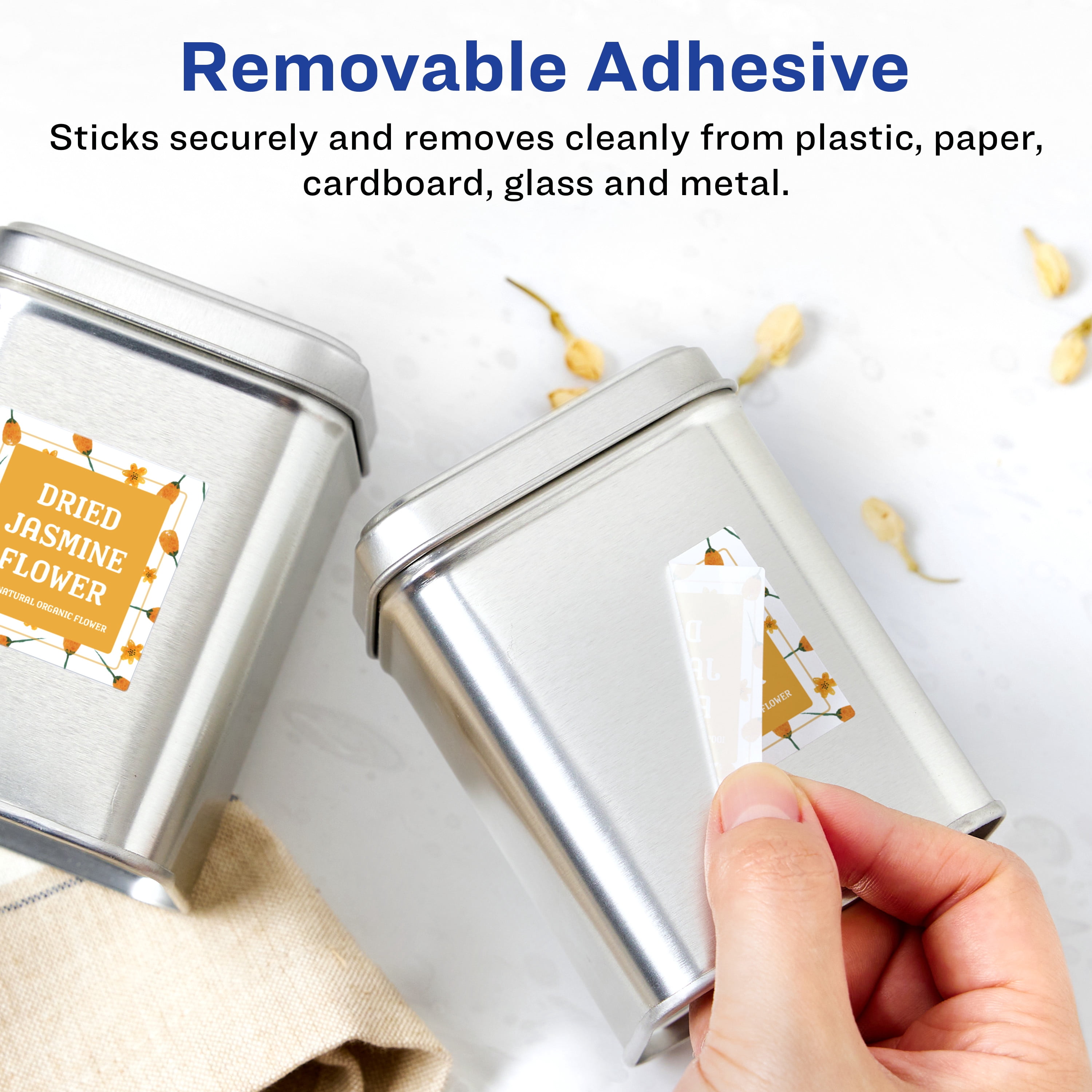 Avery Removable Square Labels, 3/4" x 3/4", 1,200ct