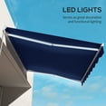 thumbnail image 3 of Miekor Furniture 13' x 10' Electric Awning with LED Lights, Retractable Awning, UV40& Sun Shade Shelter with Remote Controller and Crank Handle for Deck, Balcony, Yard, Blue 0427, 3 of 10