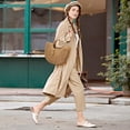 thumbnail image 3 of Sacs Hobo en Paille pour Femmes Sac à Main Rond de Plage Grand Sac Tissé Sac à Main de Vacances Kaki, 3 of 8