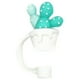 thumbnail image 1 of Cubierta de puntas de pajita, tapones de paja portátiles reutilizables a prueba de polvo de PVC PP de silicona para familias de niños (cactus verde [sin pajita]), 1 of 14