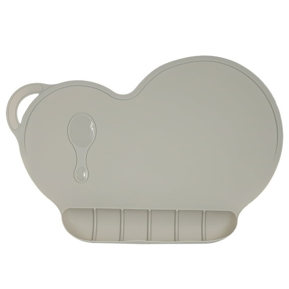 Baby Plate Baby Dish Silicone Baby Plate Baby Food Tray Silicone Baby Plate Mat Sucker Anti Slip Waterproof Folding Child Dinner Table Set Grey