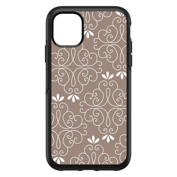 DistinctInk Custom SKIN / DECAL compatible with OtterBox Symmetry for iPhone 11 Pro (5.8" Screen) - Tan White Floral