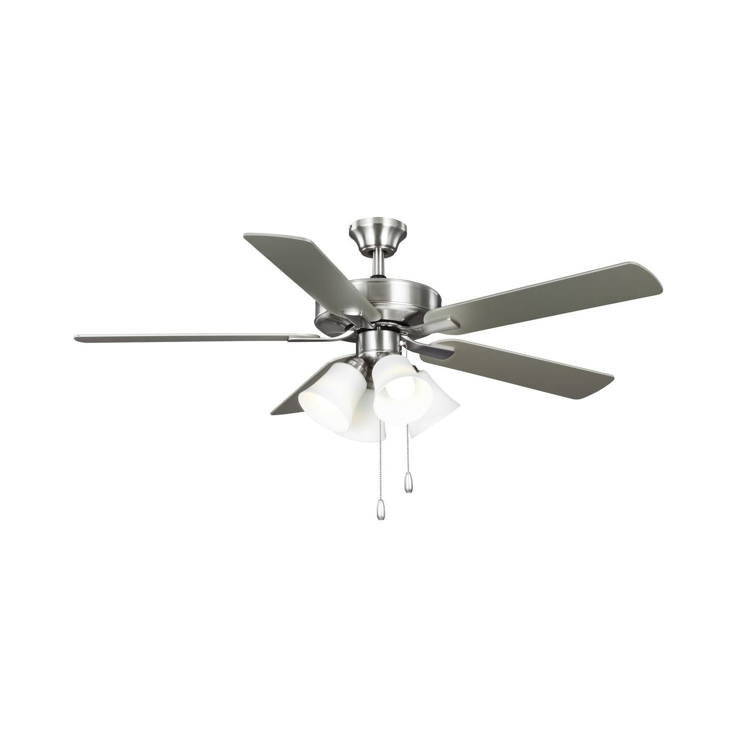 AirPro 52 in. Brushed Nickel 5-Blade AC Motor Transitional Ceiling Fan with Light