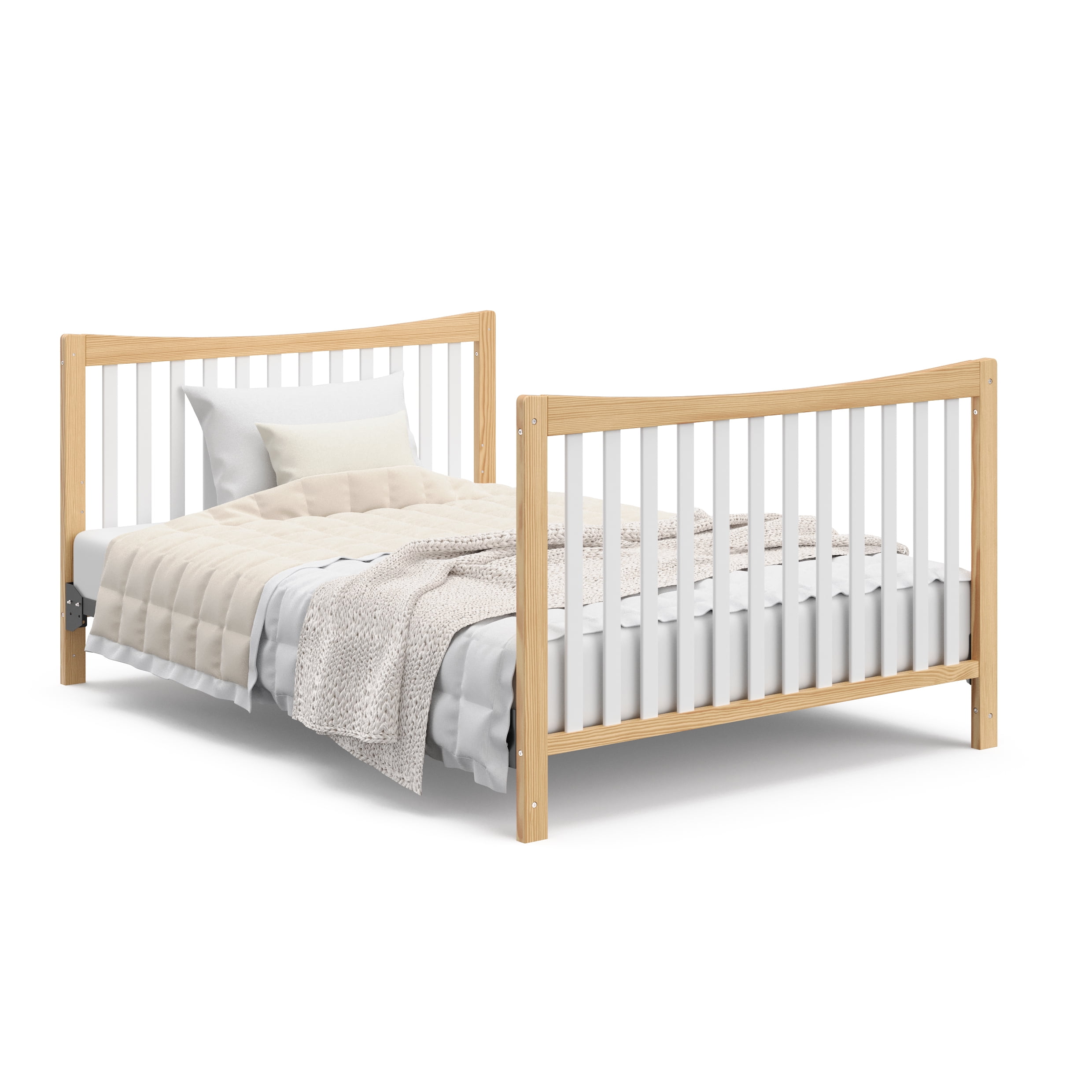 Graco Remi 4-in-1 Convertible Baby Crib and Changer, Natural with White
