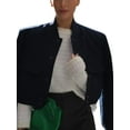 thumbnail image 4 of Kmbangi Women's Baseball Jacket Long Sleeve Button Closure Solid Varsity Jacket with Pockets Spring Fall Clothes, 4 of 6