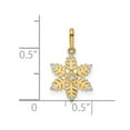 thumbnail image 3 of Auriga 14K Yellow Gold Cubic Zirconia Snowflake Pendant for Women (L-19.25mm, W-10.6mm), 3 of 6