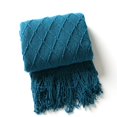 thumbnail image 2 of Manta para sofá, manta de punto suave y acogedora con pompón, manta decorativa ligera para sofá, silla, cama, viajes y sala de estar, para todas las estaciones, adecuada para mujeres, hombres y niños (51 x 67, verde azulado) brillar Electrónica, 2 of 5