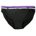 thumbnail image 1 of Nautica Women's Black with Purple Band Silver Logo Detail Bikini Swim Bottom, 1 of 1