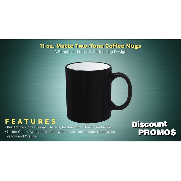 10 Matte Two-Tone Coffee Mugs Set, 11 oz. - Stoneware, Drinkware, Durable,  C-handle - White - Walmart.com