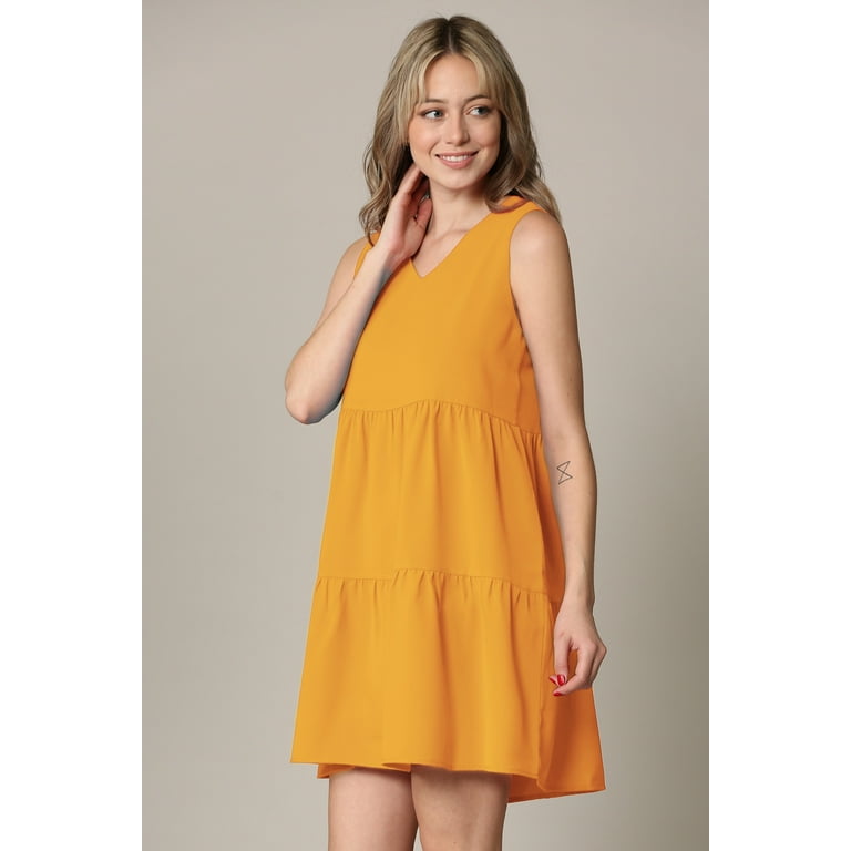 Mustard flowy dress 2025