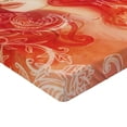 thumbnail image 2 of Ambesonne Fashion Fitted Sheet, Lady Hair Floral Ornament, Twin XL Size, Orange Cream Red, 2 of 3