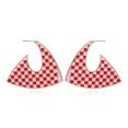 thumbnail image 1 of Unique Geometry Checkered Dangle Drop Earrings Chic Great Christmas Girl Gifts----Red--Product code 74499 Red, 1 of 3
