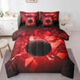 thumbnail image 1 of YST Basketball Comforter Set, 7-Piece, Sports Game, Twin Size, Black Red 3D Ball, 1 of 5