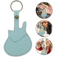 thumbnail image 3 of Miangastore Leather Pick Holder Keychain Mini Guitar Shape Plectrum Case Bag With Keychain (green), 3 of 9