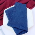 thumbnail image 4 of Juego de 4 servilletas de tela, servilletas de tela de lino y algodón con flecos, servilletas cuadradas rústicas con flecos para cenas, bodas y fiestas, 42 x 42 cm, azul marino, 4 of 4