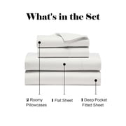 Superior Cotton Blend 600 Thread Count Embroidered Sheet Set, Queen, Light Grey