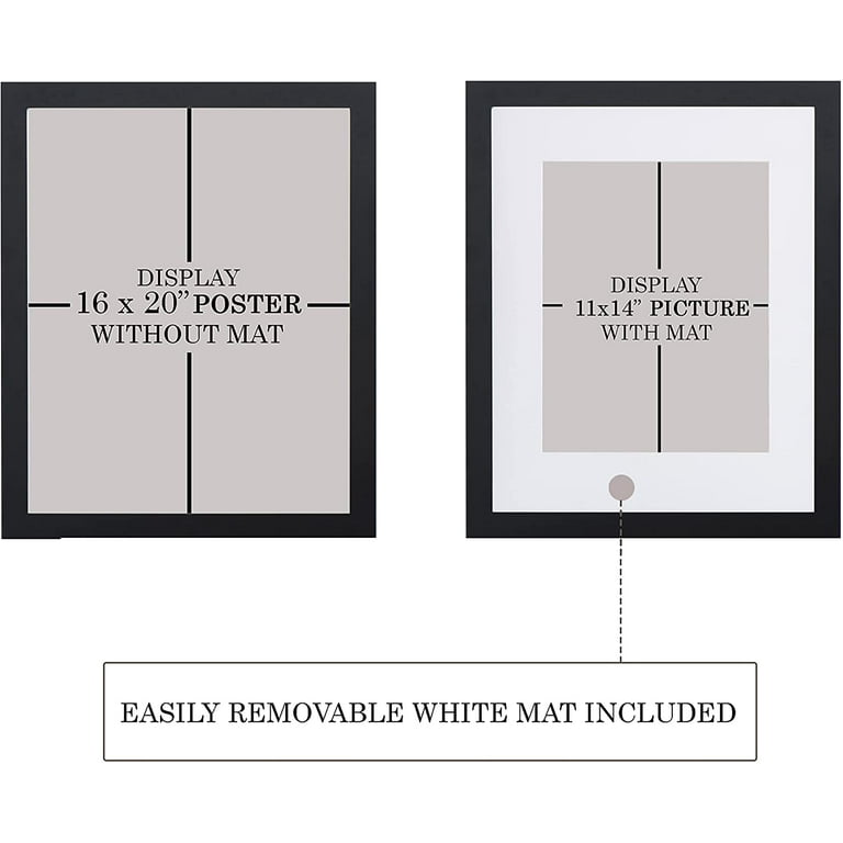 Giftgarden Black 18x24 Frame Matted to Display 16x20 Picture with Mat or 18  x 24 Poster without Mat, Set of 4