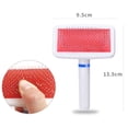 thumbnail image 3 of White Plastic Handle Pet Grooming Brush, Air Cushion Slicker Brush with Protective Tips, Gentle Detangling and Deshedding for Dogs and Cats, 3 of 5