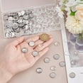 thumbnail image 2 of 100 Sets Round Bezel Cups Flat Round Tray Settings 14mm Plain Edge Blank Bezel Pendant Trays Stainless Steel Cabochon Settings Metal Edge Bezel Cups for DIY DIY Jewelry Making, 2 of 9