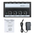 thumbnail image 2 of Channel MH400 Ultra Low-Noise 4-Channel Line Mixer Mini Audio Mixer with 1/4-inch TS Inputs & Output Volume Control for Guitars Bass Keyboards, 2 of 7