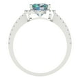 thumbnail image 4 of 2.27 ct Oval Cut Blue Moissanite Halo Engagement Ring for Women in 18K White Gold, 4 of 5