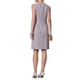 thumbnail image 3 of INSPIRE CHIC Women's Sleeveless Tweed Dress Boat Neck Work Office Sheath Dresses L Purple Pink, 3 of 5