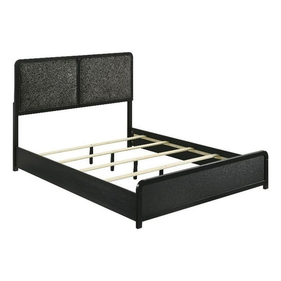 Cavelle 51-inch Upholstered Eastern King Bed Black