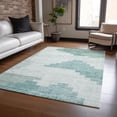 thumbnail image 5 of HomeRoots 621934 3 x 5 ft. Teal Blue Aqua & Ivory Geometric Washable Transitional Indoor & Outdoor Rectangle Area Rug, 5 of 9