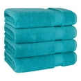 thumbnail image 3 of Cotton Paradise 100% Cotton 4 Piece Turkish Bath Towel Set, Soft Plush Towels Clearance Bathroom Set, Aqua, 3 of 7