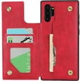 thumbnail image 6 of Galaxy Note 10 Plus Luxury PU Leather Case,Credit Card Holder,Cash Slots,Stand Function Soft TPU Back Wallet Case Flip Wrist Strap Multi-Function Case for Samsung Galaxy Note 10+ 6.8",Red, 6 of 16