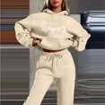 thumbnail image 2 of Sweatsuits Women 2 Piece Outfit Jogger Set Hoodie Top and Loose Fit Wide Leg Pants Tracksuit Set Trouser Suit Casual Fitness Set Sports Suit Valentine's Day, 2 of 4