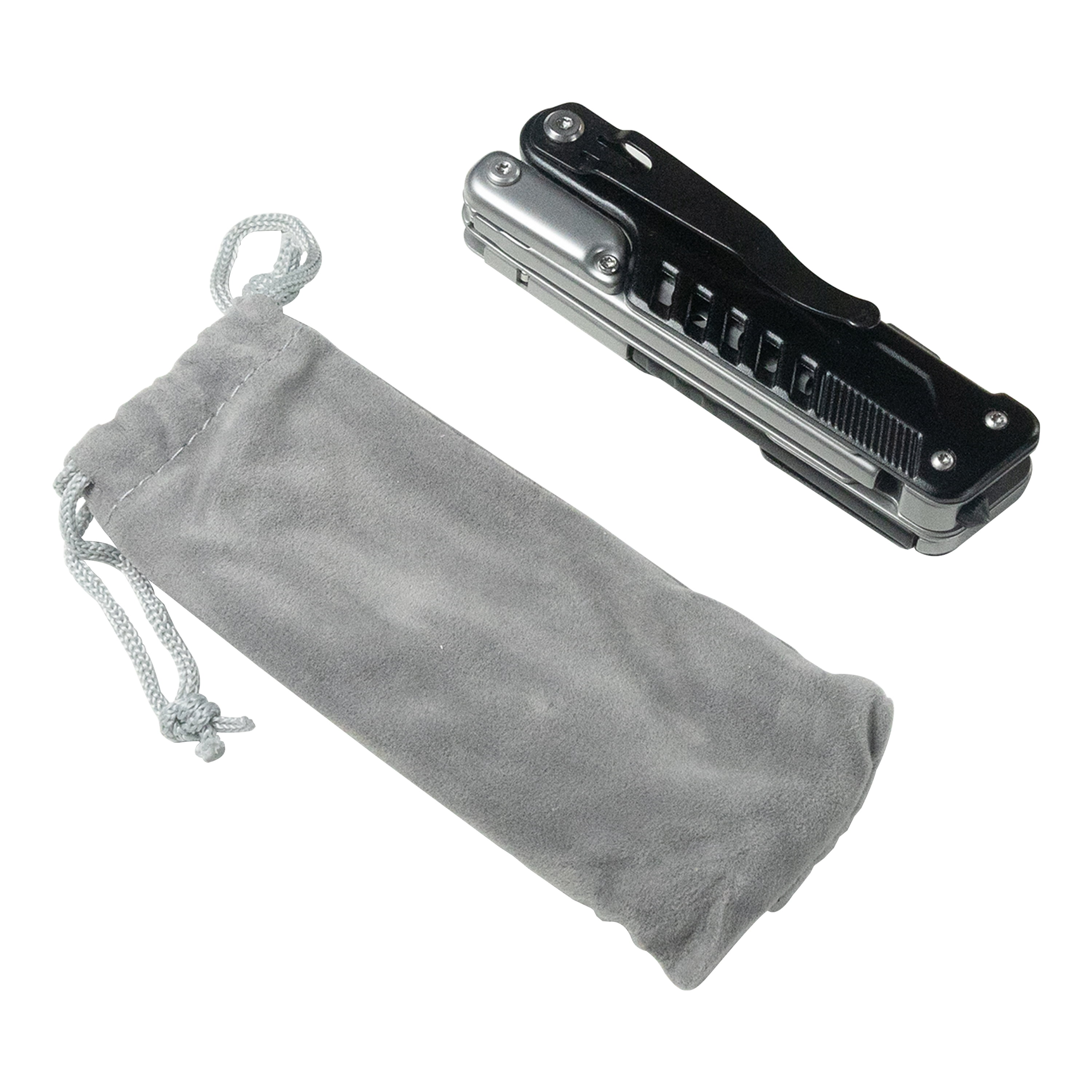 HFS(R) Multi-Tool for Camping Stainless Steel Multi-Functional Scissors Foldable with Drawstring Bag Pocket Multitools for Outdoor Activities and DIY
