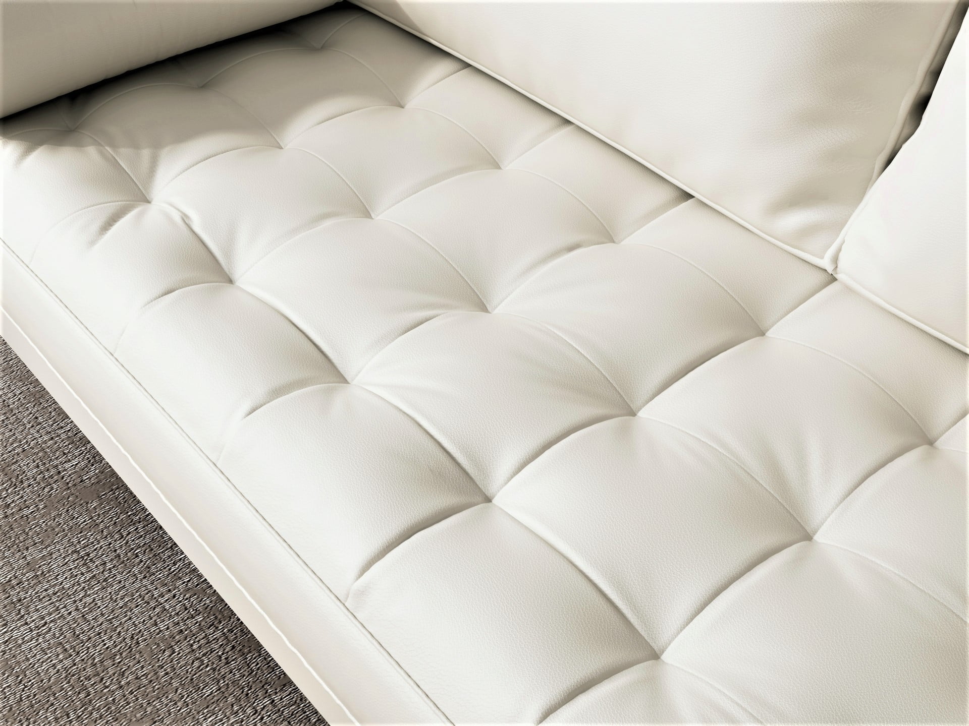 Uspridefurniture Angulo 69.7'' Faux Leather Square Arm Sofa -White